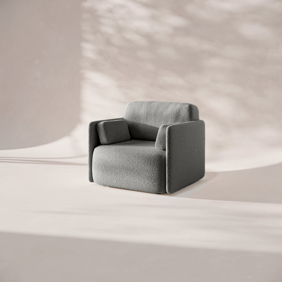 Gray sofa cushion